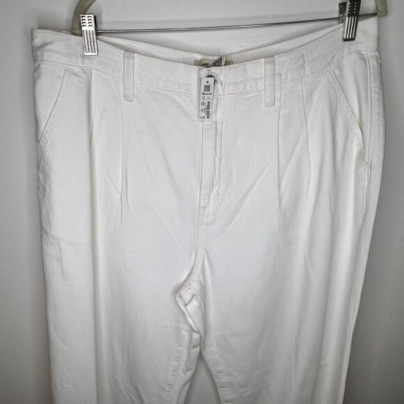 Madewell Baggy Straight Jeans Size 32 White Denim 100% Cotton NWT - Picture 2 of 7